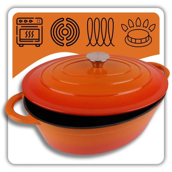 Brytfanna żeliwna gęsiarka  HAGE ORANGE (6 l)