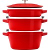 STAUB Набір із 3 тарілок + кришка 24 см червоний