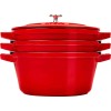 STAUB Набір із 3 тарілок + кришка 24 см червоний