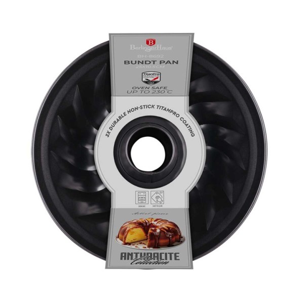 ТИТАНОВА ФОРМА ДЛЯ ТОРТА 25 см BERLINGER HAUS BH-8692 АНТРАЦИТ