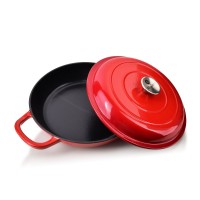 RODELUXE Низька емальована чавунна жаровня 26x26x11 см