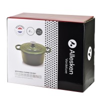 Чавунна емальована жаровня VERDELUXE приблизно 24x31xh17 см з кришкою 4 л