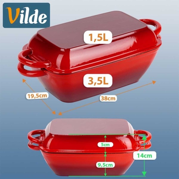 Емальована чавунна жаровня зі сковородою 3,5/1,5 л CAST LINE 279094