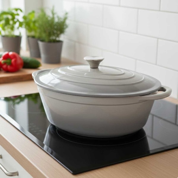 Емальована чавунна сковорода для запікання 6 л, колір HAGE сірий