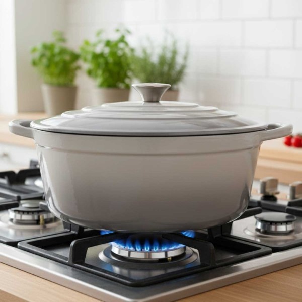 Емальована чавунна сковорода для запікання 6 л, колір HAGE сірий