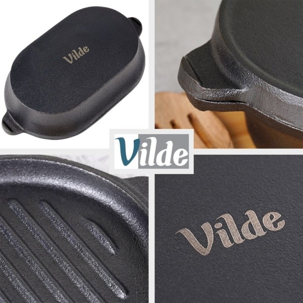 ЧАВУННА СКОВОРОДА ЗІ СКОВОРОДОЮ 2в1 28x16см CAST LINE 279053