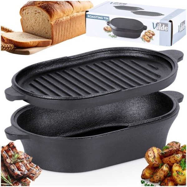 ЧАВУННА СКОВОРОДА ЗІ СКОВОРОДОЮ 2в1 28x16см CAST LINE 279053