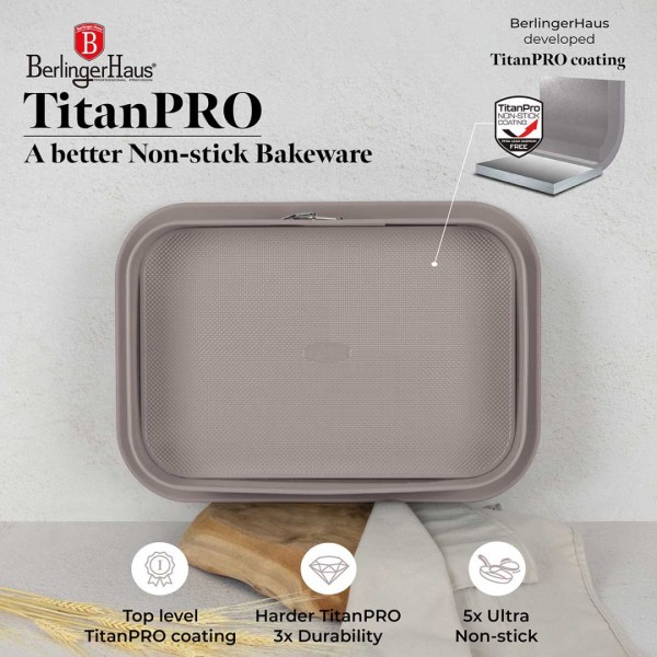 ТИТАНОВА ФОРМА 39x27 см BERLINGER HAUS BH-7943 СІРО-КОЛЬОРОВА