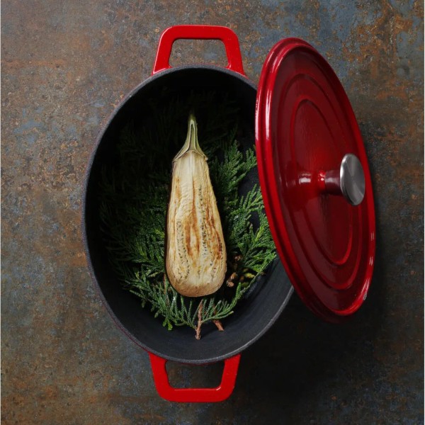 Чавунна каструля з емальованим покриттям 4,4 л червоного кольору - Hendi 626849