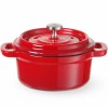 Чавунна каструля з емальованим покриттям 0,27 л червоного кольору - Hendi 626856