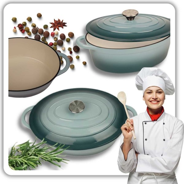 Емальована чавунна сковорода для запікання 6 л HAGE MINT