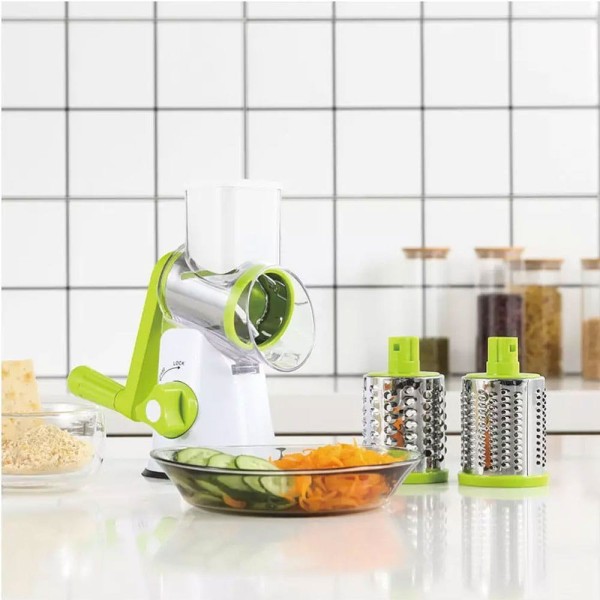 Тертка KINGHOFF KH-1652 з ротаційним барабаном для овочів, сиру, сухофруктів та горіхів