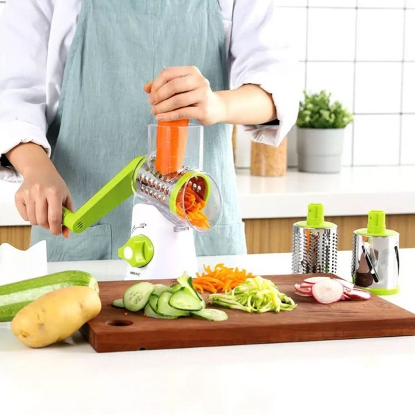 Тертка KINGHOFF KH-1652 з ротаційним барабаном для овочів, сиру, сухофруктів та горіхів