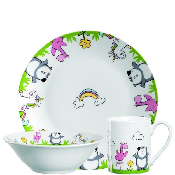 Набір 3 дитячих страви фламінго BAMBINI AVVENTURA - Leonardo