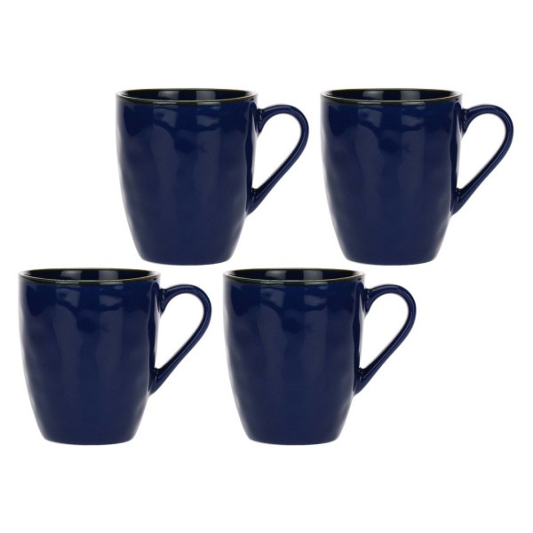 Zestaw 4 kubków z uchwytem Rose&Tulipani CONCERTO BLU COBALTO (430 ml)