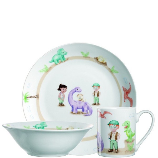 Набір 3 дитячих страви динозавр BAMBINI AVVENTURA - Леонардо