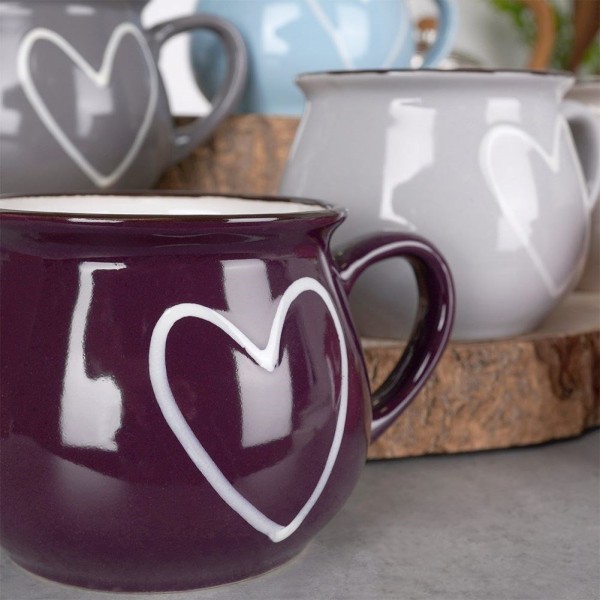 Керамічні кружки для кави та чаю, 320 мл, набір кружок, мікс кольорів, 6 штук, ORION 126993X6