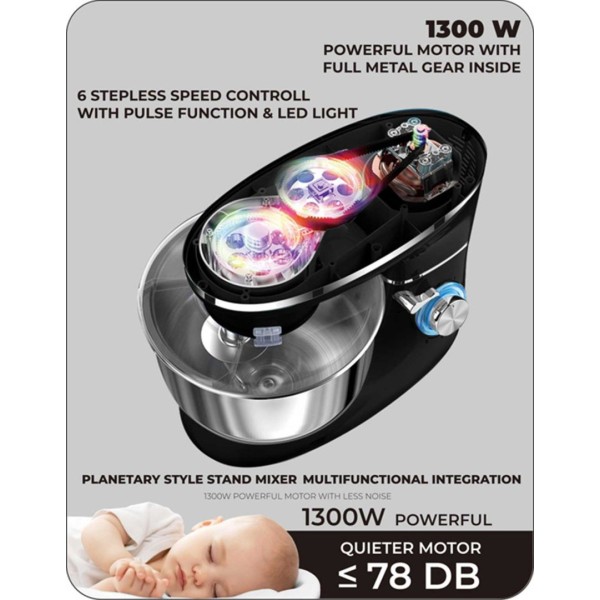 Mikser planetarny Berlinger haus BH-9512 (matte black)