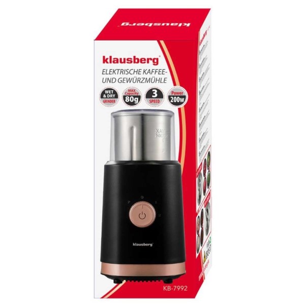 Elektryczny młynek do kawy i przypraw Klausberg KB-7992 (elektryczny)