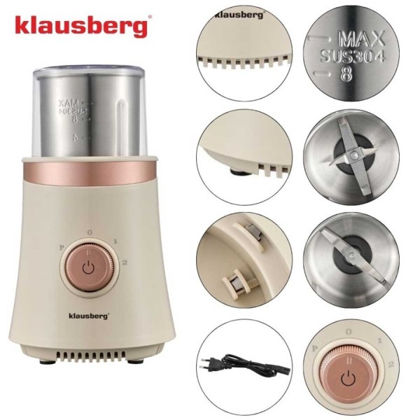 Elektryczny młynek do kawy i przypraw Klausberg KB-7993 (elektryczny)