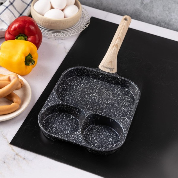 Сковорода KLAUSBERG KB-7827 з чорного мармуру 3 в 1 для яєць, млинців та тортів