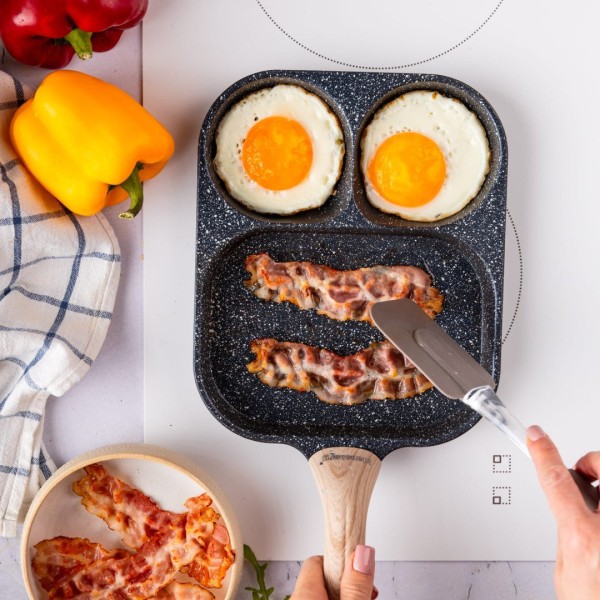 Сковорода KLAUSBERG KB-7827 з чорного мармуру 3 в 1 для яєць, млинців та тортів