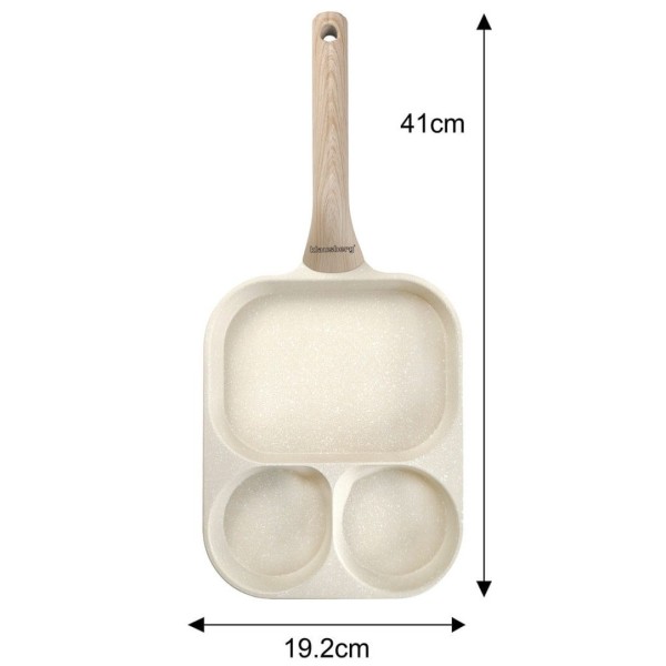 Сковорода KLAUSBERG KB-7829 бежева мармурова 3 в 1 для яєць, млинців та тортів