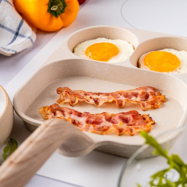 Сковорода KLAUSBERG KB-7829 бежева мармурова 3 в 1 для яєць, млинців та тортів