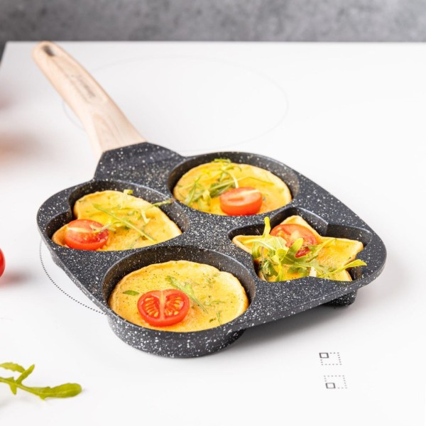 Сковорода KLAUSBERG KB-7807 з чорного мармуру 4 в 1 для млинців, яєць, панкейків