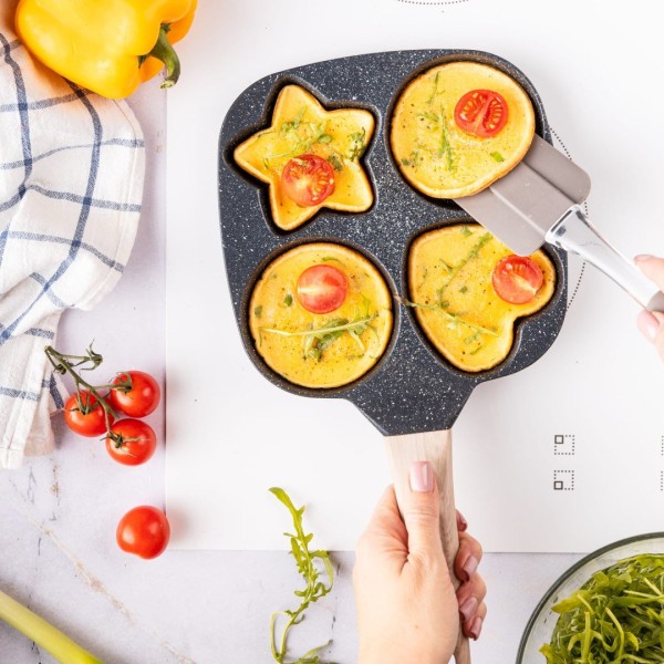 Сковорода KLAUSBERG KB-7807 з чорного мармуру 4 в 1 для млинців, яєць, панкейків