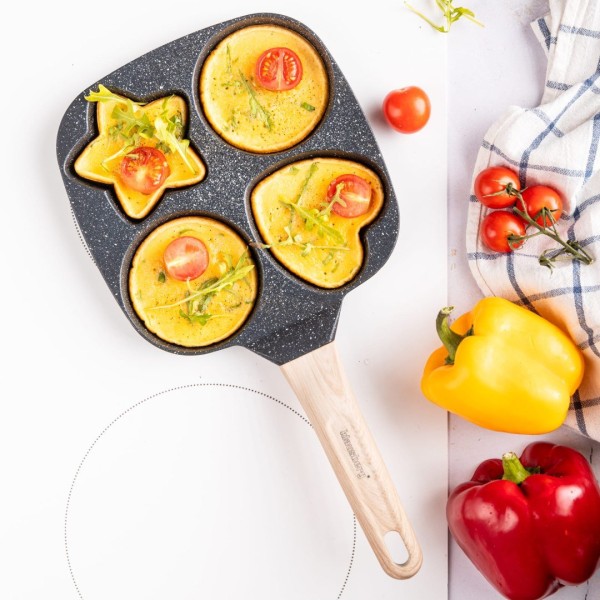 Сковорода KLAUSBERG KB-7807 з чорного мармуру 4 в 1 для млинців, яєць, панкейків