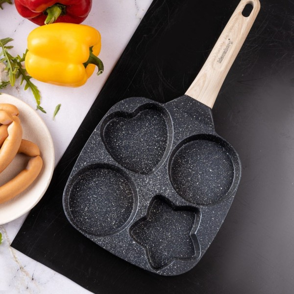Сковорода KLAUSBERG KB-7807 з чорного мармуру 4 в 1 для млинців, яєць, панкейків