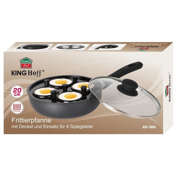 МАРМУРОВА СКОВОРОДКА З ЯЄЧНОЮ ВСТАВКОЮ 20 СМ KINGHOFF KH-1806