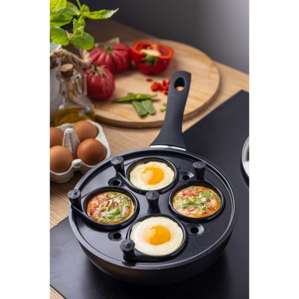 МАРМУРОВА СКОВОРОДКА З ЯЄЧНОЮ ВСТАВКОЮ 20 СМ KINGHOFF KH-1806