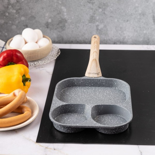 Сковорода KLAUSBERG KB-7828 з сірого мармуру 3 в 1 для яєць, млинців та тортів