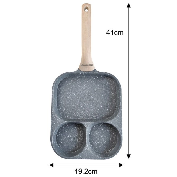 Сковорода KLAUSBERG KB-7828 з сірого мармуру 3 в 1 для яєць, млинців та тортів