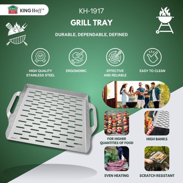 Tacka do grillowania Kinghoff KH-1917 (37×31×4.6 cm)