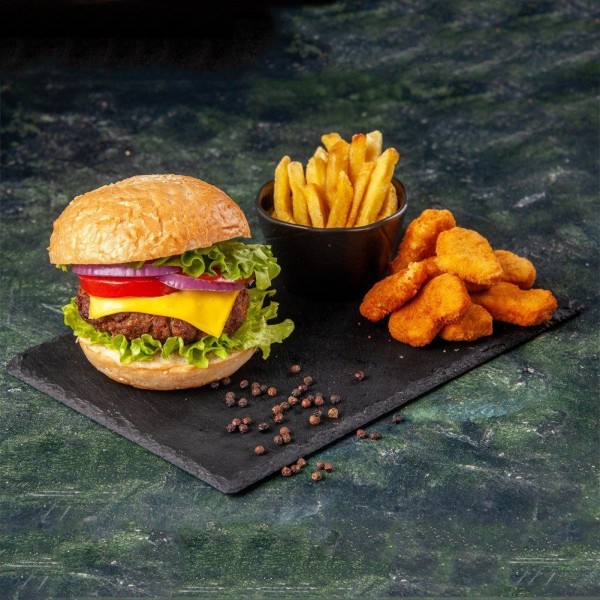 Прямокутний сервірувальний піднос зі сланцевого каменю 30x20 см VILDE 139611