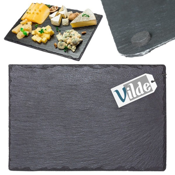 Прямокутний сервірувальний піднос зі сланцевого каменю 30x20 см VILDE 139611