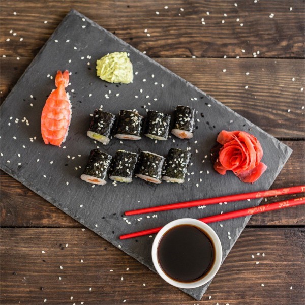 Прямокутний сервірувальний піднос зі сланцевого каменю 30x20 см VILDE 139611