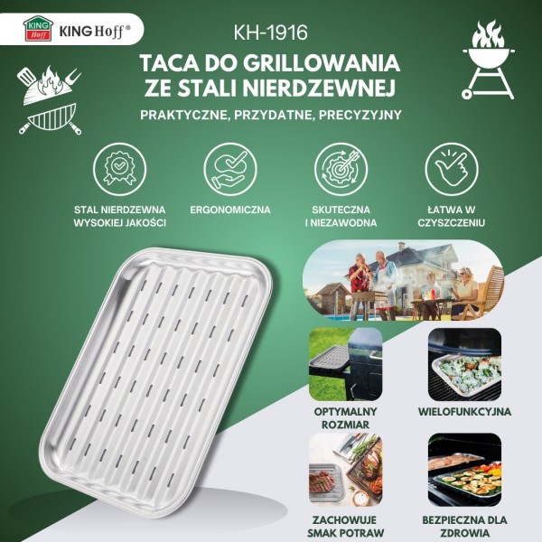 Tacka do grillowania Kinghoff KH-1916 (34x24x2 cm)