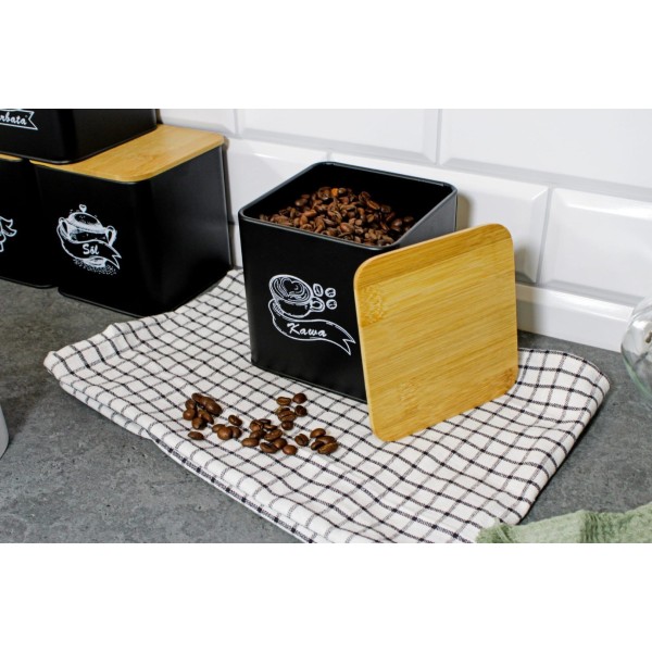 НАБІР З 4 КОНТЕЙНЕРІВ ДЛЯ КАВИ, ЧАЮ, ЦУКРУ ТА СІЛІ BRUNBESTE BB-4263 (З СУБТИТРАМИ)