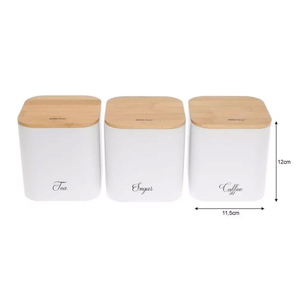 НАБІР З 3 КОНТЕЙНЕРОВ ДЛЯ КАВИ, ЧАЮ ТА ЦУКРУ KINGHOFF KH-1526