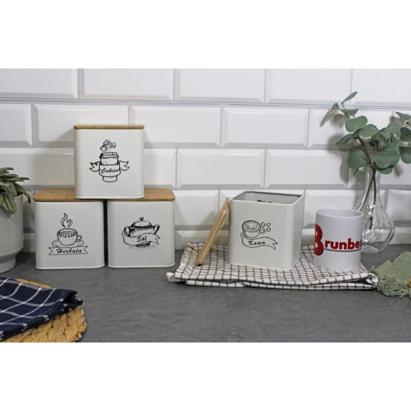 НАБІР З 4 КОНТЕЙНЕРІВ ДЛЯ КАВИ, ЧАЮ, ЦУКРУ ТА СІЛІ BRUNBESTE BB-4264 (З СУБТИТРАМИ)