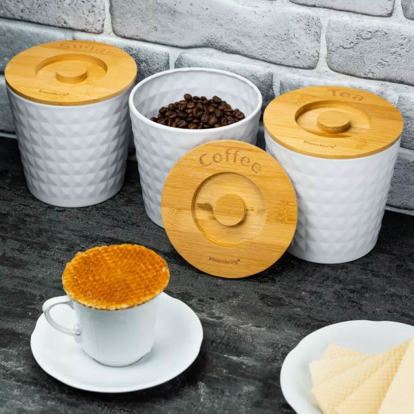 Zestaw pojemników do kawy, herbaty i cukru Klausberg KB-7487 (3 szt.)