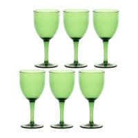 Набір з 6 акрилових келихів для вина ROSE&TULIPANI FIABA, 400 мл, зелений