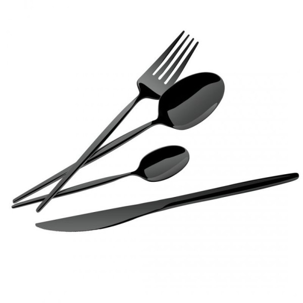 НАБІР СТОЛОВИХ ПРИЛАДІВ BERLINGER HAUS BH-3069, БЛИСКУЧИЙ ЧОРНИЙ, 24 ПРЕДМЕТИ