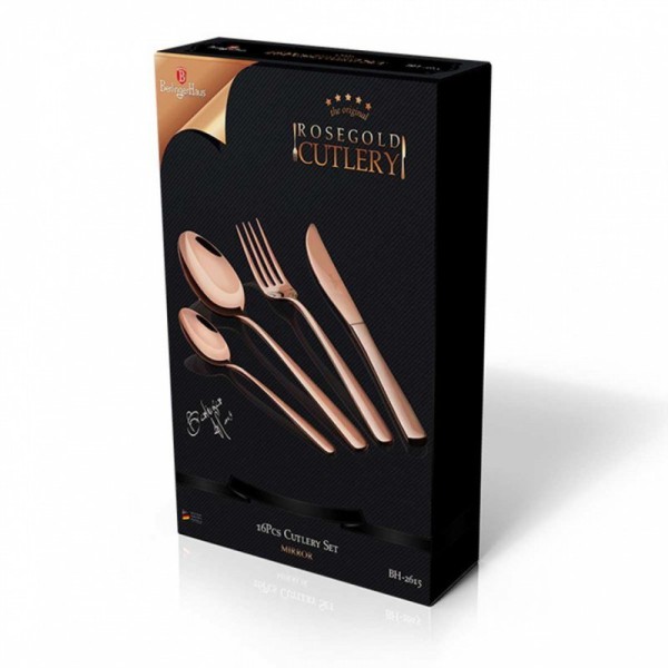 НАБІР СТОЛОВИХ ПРИЛАДІВ BERLINGER HAUS BH-2615 РОЖЕВЕ ЗОЛОТО, 16 ПРЕДМЕТІВ