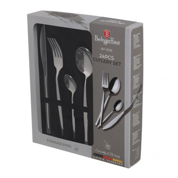 24-ПРЕДМЕТНІ СТОЛОВІ ПРИБОРИ BERLINGER HAUS BH-3036 ГЛЯНЦЕВІ