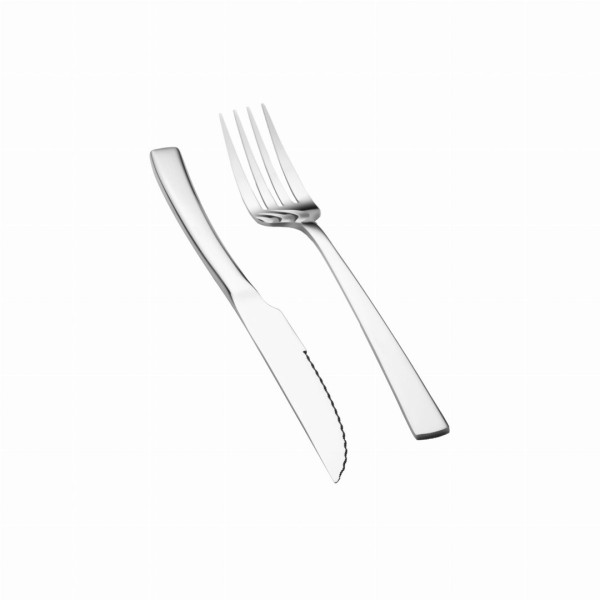 НАБІР СТОЛОВИХ ПРИБОРІВ ДЛЯ СТЕЙКА ТА М'ЯСА З 12 ПРЕДМЕТІВ НА 6 ОСІБ, БЛИСКУЧЕ СРІБЛО, BERLINGER HAUS BH-3046